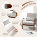Modern Accent Chair with Lumbar Pillow and Rubber Wood Frame