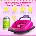 SEDOL 12V High-Performance Kids Bumper Car with 360° Zero-Turn Dual Joysticks 30m Parental Remote Override and Shock-Absorbing Elastic Bumper