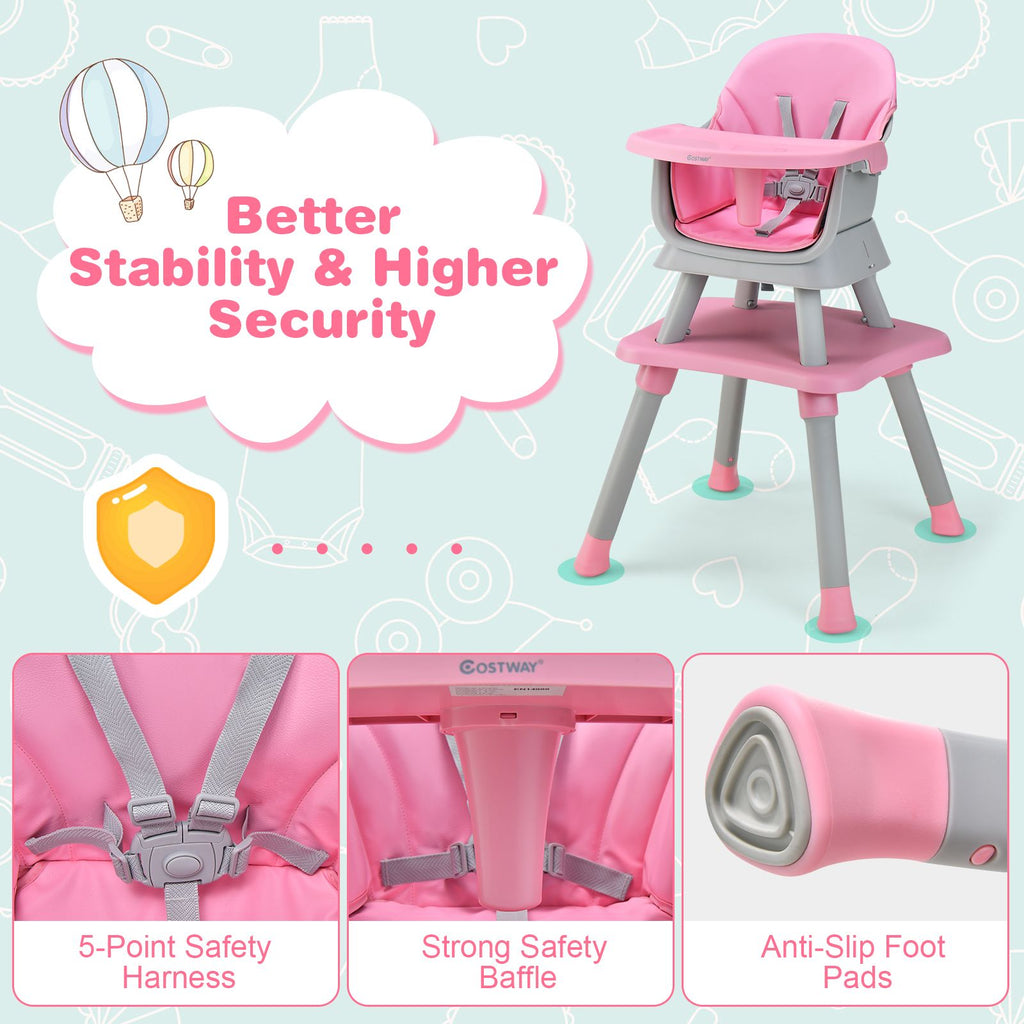 SEDOL 6-in-1 Ultimate Baby-to-Toddler High Chair & Activity Station with Building Block Tabletop Parental Booster Seat and Waterproof PU Leather Cushion – 25kg Capacity