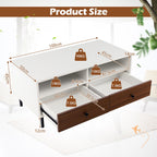 Rectangle Sofa Tea Table with Sturdy Metal Legs for Home Office