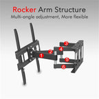 TV Stand for 32–70 Inch Screens – Double Arm Mount with Large Base, Height Adjustable, Swivel Tilt Bracket
