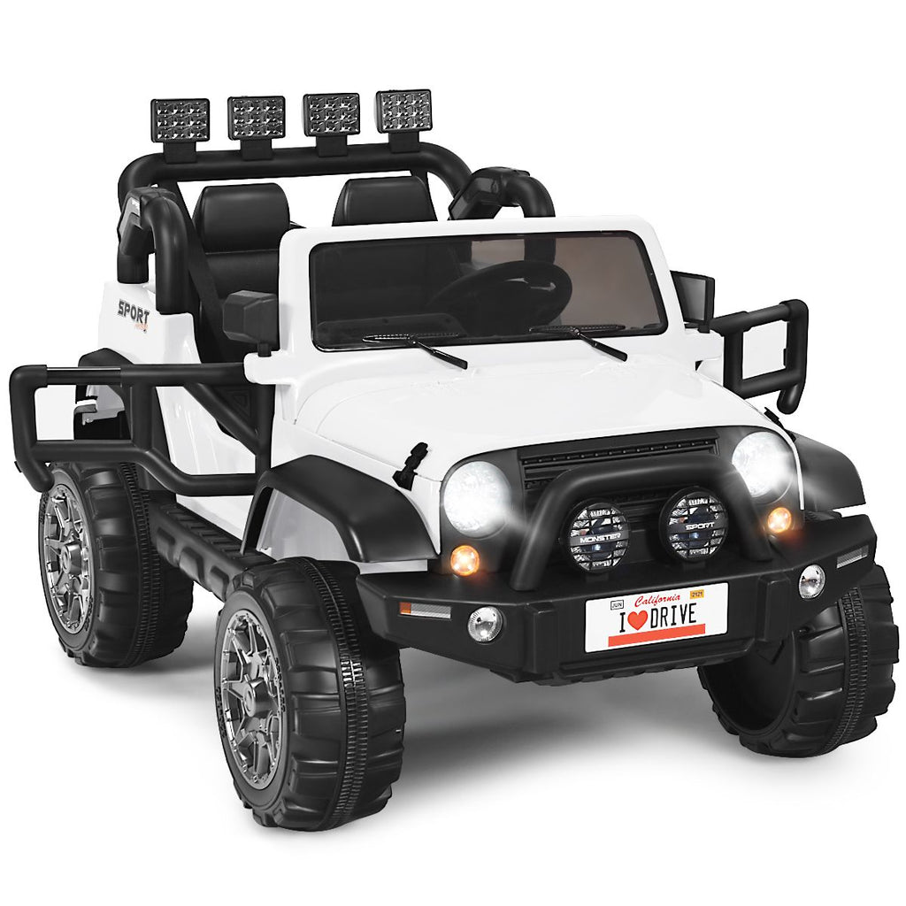 SEDOL 2-Seater 12V Electric Kids Ride-On Truck with Dual Storage Compartments Parental Remote Control High-Capacity 7Ah Battery and All-Terrain Spring Suspension – 50kg Limit