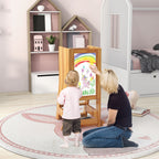 SEDOL 3-in-1 Montessori Learning Tower with Double-Sided Chalkboard & Whiteboard – Height-Adjustable Kitchen Helper Stool with Safety Rails and Anti-Tip Base