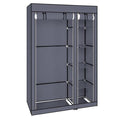 67" Portable Clothes Wardrobe – Fabric Closet with Hanging Rod (Grey)
