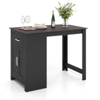 Counter Height Table with Storage Rectangular Pub Dining Table