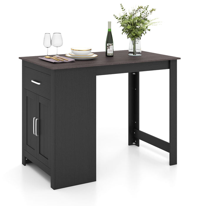 Counter Height Table with Storage Rectangular Pub Dining Table