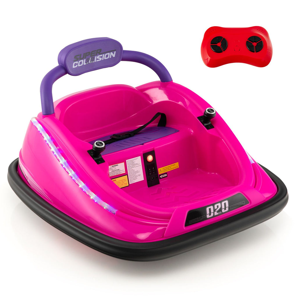 SEDOL 12V High-Performance Kids Bumper Car with 360° Zero-Turn Dual Joysticks 30m Parental Remote Override and Shock-Absorbing Elastic Bumper