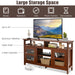 Living Room Console Table for Tvs with Wooden Fireplace and 2 Cabinets