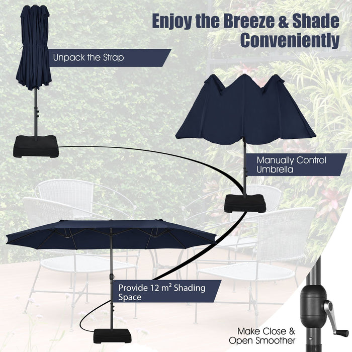 4.5m Double-Sided Outdoor Garden Parasol