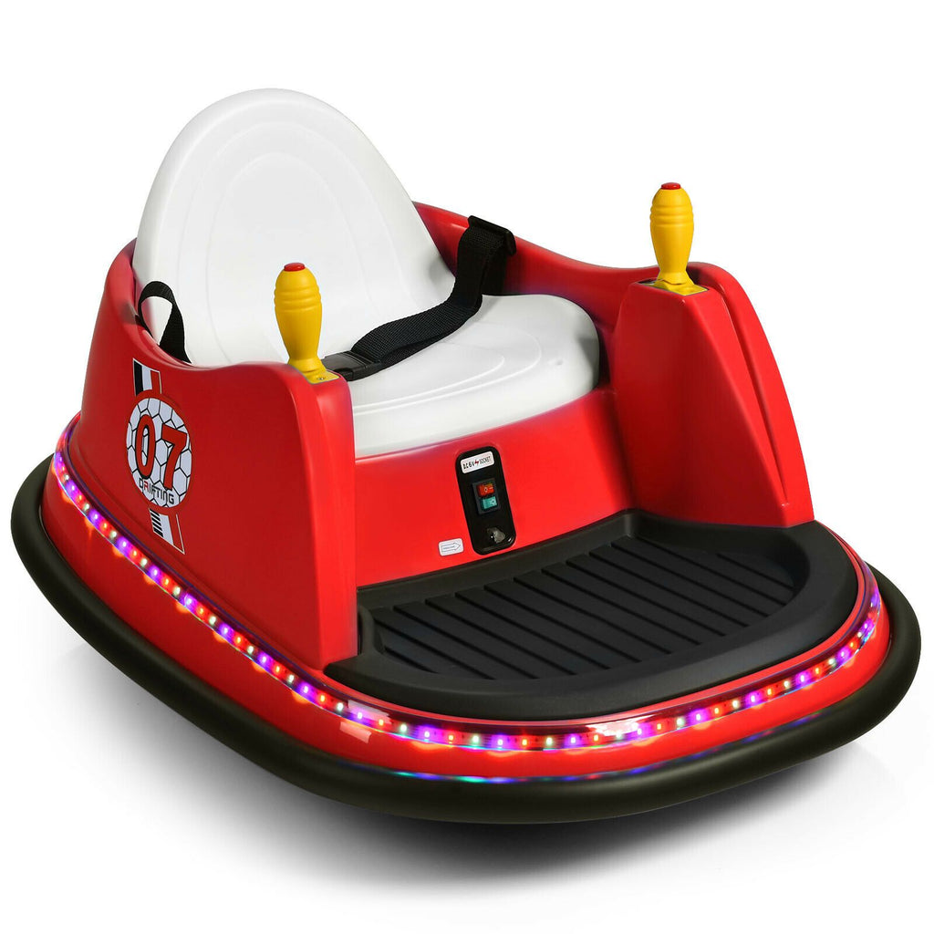 SEDOL Kids 6V Electric Bumper Car for Toddlers 360° Zero-Turn Waltz Car with Parental Remote Control Wall-Safe Rubber Bumper and Flashing LED Light Show