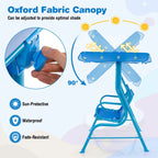 2-Seater Kids Swing Chair with Adjustable Canopy & Safety Belts