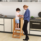 SEDOL 3-in-1 Montessori Learning Tower with Double-Sided Chalkboard & Whiteboard – Height-Adjustable Kitchen Helper Stool with Safety Rails and Anti-Tip Base