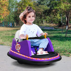 SEDOL Kids 6V Electric Bumper Car for Toddlers 360° Zero-Turn Waltz Car with Parental Remote Control Wall-Safe Rubber Bumper and Flashing LED Light Show