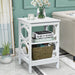 3-Tier Bedside Table with Storage Shelves for Living Room Bedroom