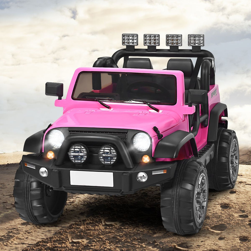 SEDOL 2-Seater 12V Electric Kids Ride-On Truck with Dual Storage Compartments Parental Remote Control High-Capacity 7Ah Battery and All-Terrain Spring Suspension – 50kg Limit