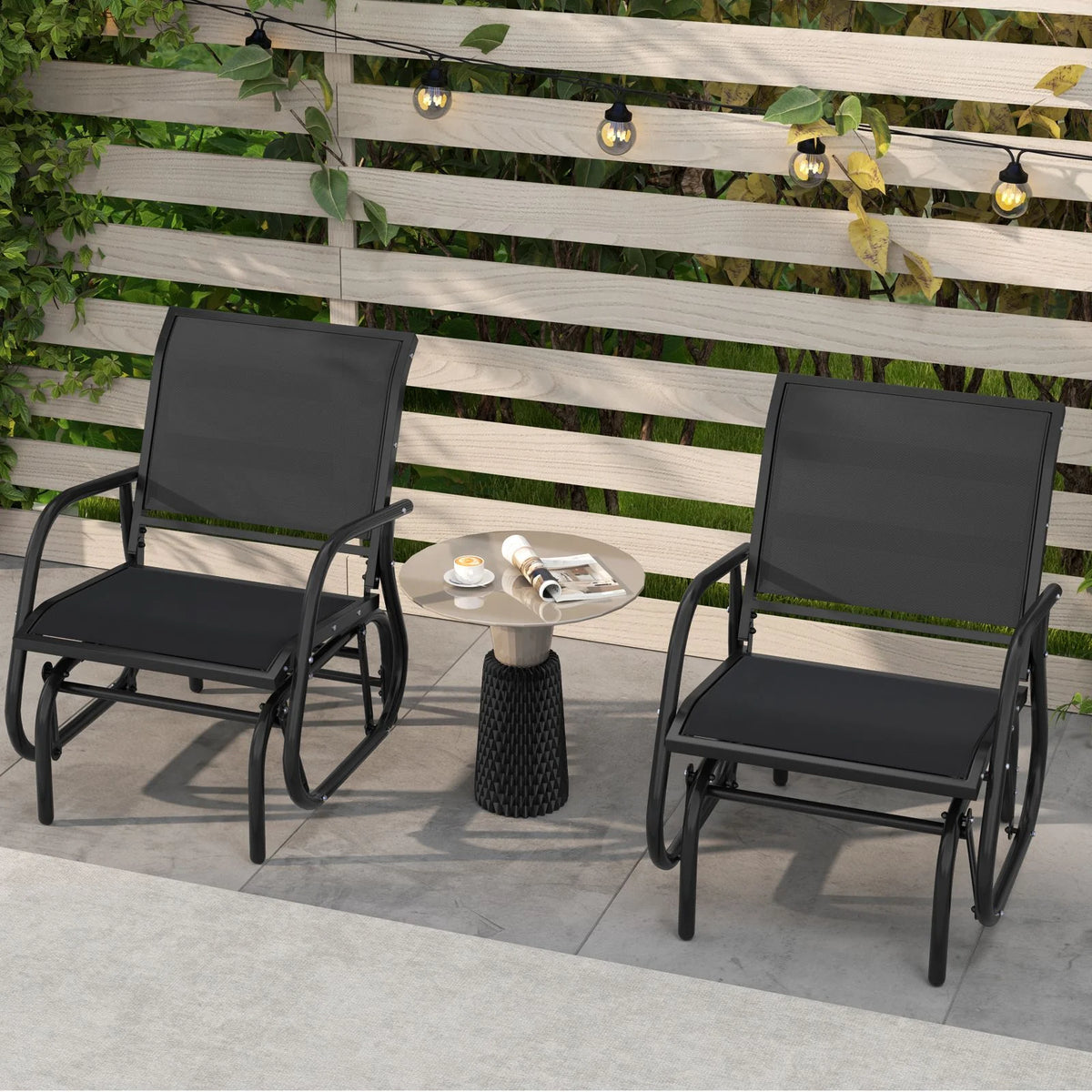 Glider Rocking Chair – Outdoor Swing Seat with Steel Frame & Breathable Fabric