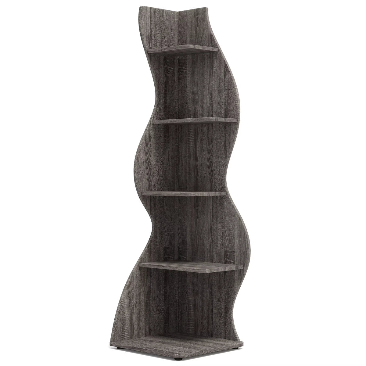 SEDOL Corner Shelf 5-Tier Modern Wall Bookshelf Stylish Tall Corner Storage Rack Small White Bookcase Plant Stand for Living Room Bedroom Office Space Saving