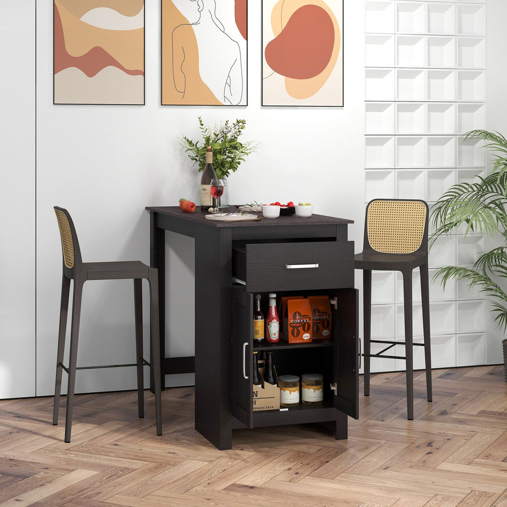 Counter Height Table with Storage Rectangular Pub Dining Table