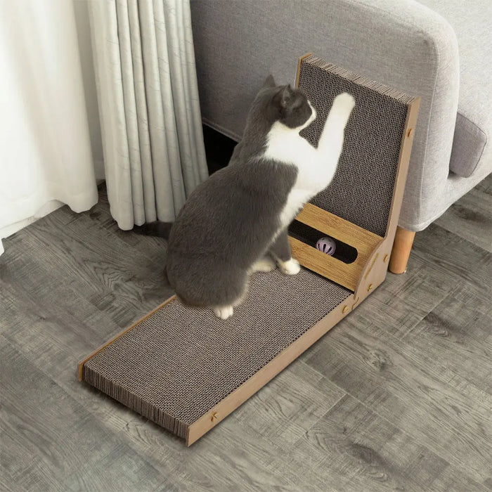 L-Shaped Cat Scratching Board – Sturdy Corrugated Cardboard Cat Scratcher