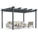 3x4m Outdoor Retractable Pergola with Adjustable Sun Shade Canopy