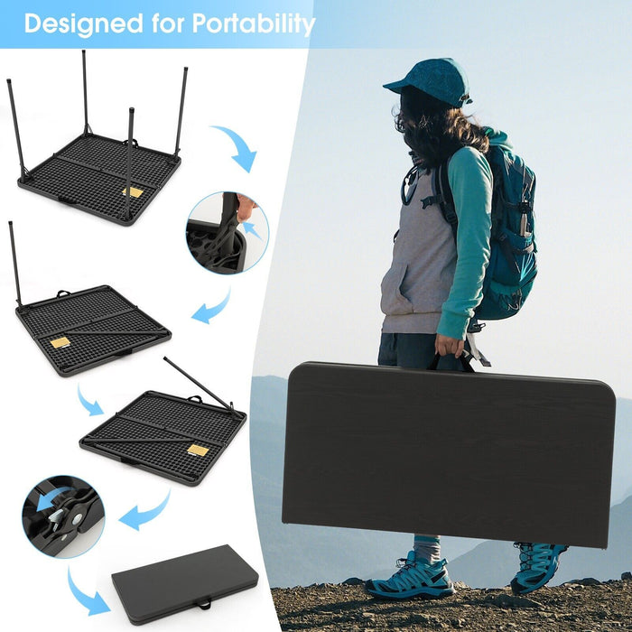 Folding Camping Table with Handle for Indoor Outdoor Use
