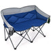 Double Folding Camping Chair with Padded Seat and Storage Pockets