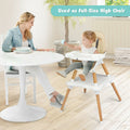 SEDOL 4-in-1 Mid-Century Modern Baby High Chair & Integrated Play Table Set with Solid Beech Legs 5-Point Safety Harness and Adjustable 4-Position Tray