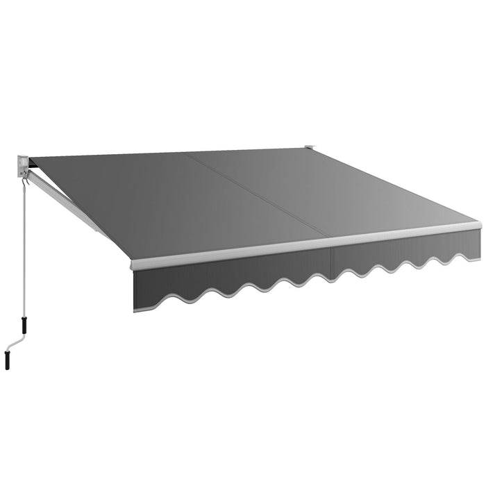 10x8ft Retractable Awning with Crank Handle