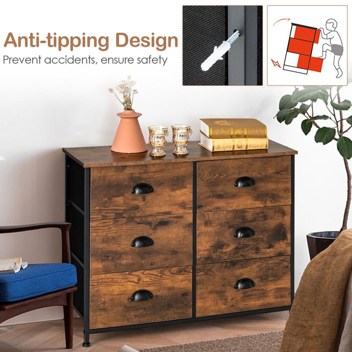 Dresser with 6 Foldable Fabric Drawers Living Room Bedroom
