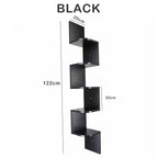 SEDOL Floating Corner Shelf Modern 3 and 5 Tier Wall Mounted Bookshelf Wooden Zigzag Storage Organizer for Bedroom Living Room Kitchen Display Wall Decor