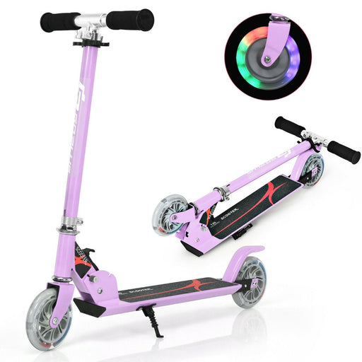 Aluminium Folding Stunt Scooter with LED Wheels – Kids T-Bar Kick Scooter