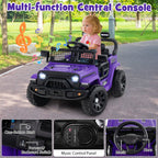 SEDOL 12V Electric Ride-On Truck for Kids with Parental Remote Control Dual 25W Motors All-Terrain Shock Absorbers LED Headlights and Soft-Start Safety System