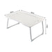 Foldable Laptop Bed Desk – Portable Ivory White Lap Table with Drawer, Cup Holder & Tablet Slot
