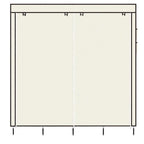 67" Portable Clothes Wardrobe – 12-Shelf Fabric Closet Organiser (Beige)