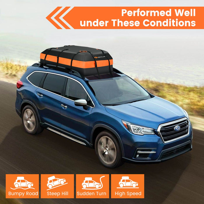 Waterproof Rooftop Luggage Bag with Non-Slip Mat and 6 Door Hooks