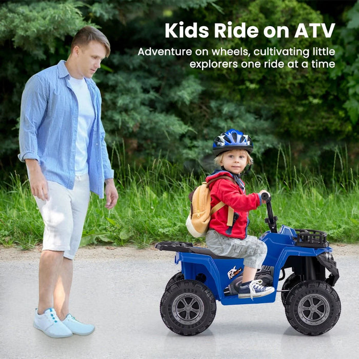 6V Kids Quad Ride-On – One-Button Start ATV with Tread Tires & MP3 Player