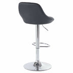 Adjustable PU Leather Counter & Bar Stool Set of 2 – Swivel 360°, Gas‑lift Height, Backrest, Footrest – Black