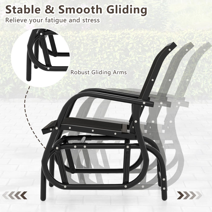 Glider Rocking Chair – Outdoor Swing Seat with Steel Frame & Breathable Fabric