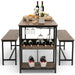 3 Pieces Kitchen Dining Set with Storage Rack