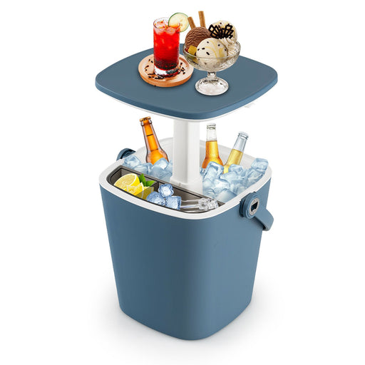 Portable Cooler Side Table – 3-in-1 Ice Chest, Side Table & Bottle Opener Unit