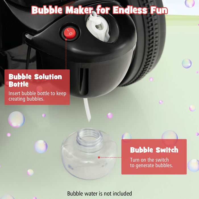 6V Kids Electric Motorcycle – Bubble Maker, Music & LED Headlights