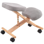 Wood Posture Stool with Angle and Height Adjustable for Gaming Computer Work