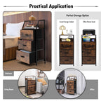 3 Drawer Organizer Unit with Wooden Top and Front
