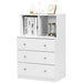 3-Drawer Dresser with 2 Open Compartments for Living Room Bedroom