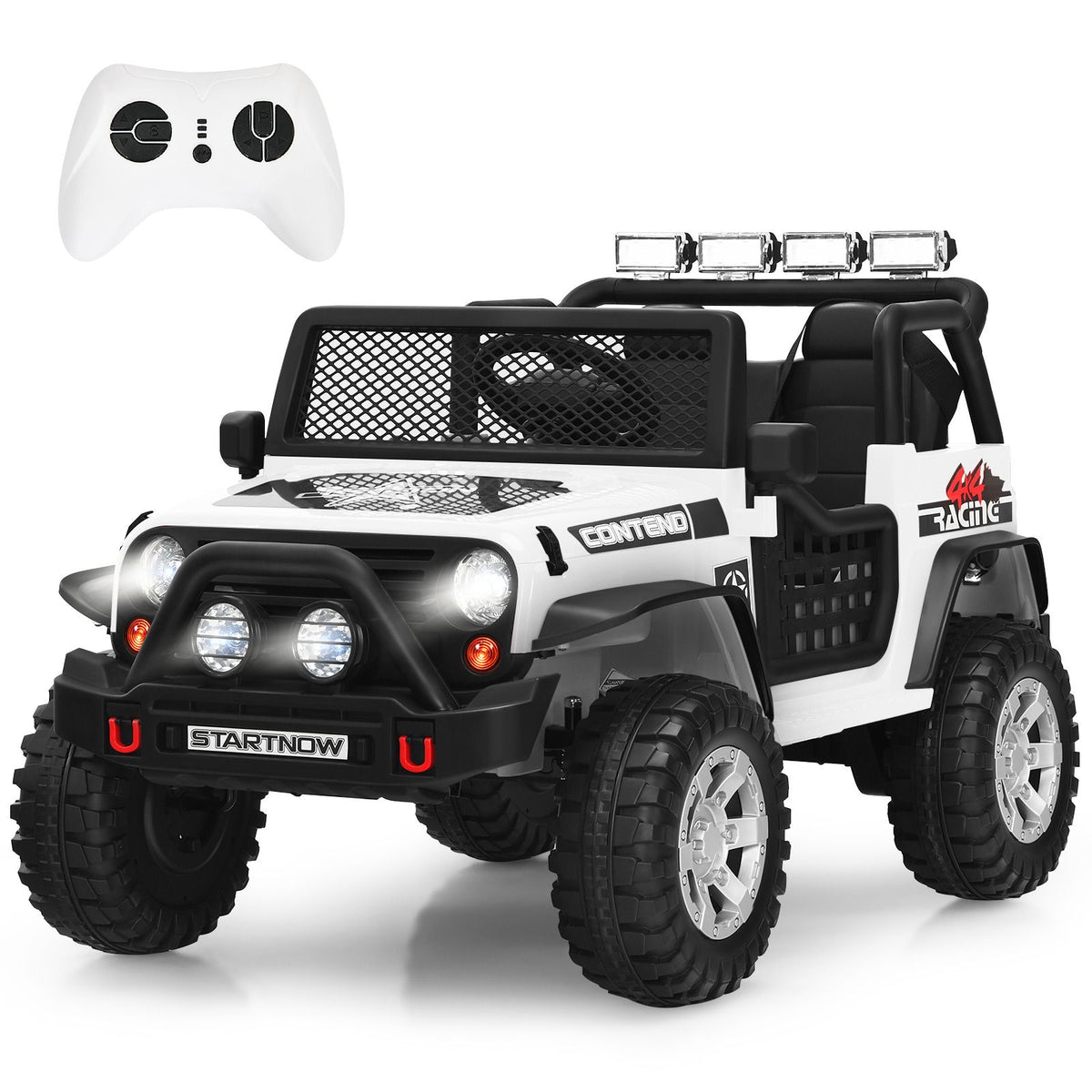 SEDOL 2-Seater Kids Ride-On Truck 12V Battery Powered Electric Car with Parental Remote Control Spring Suspension Rocking Mode and Bluetooth/USB Audio – 50kg Capacity
