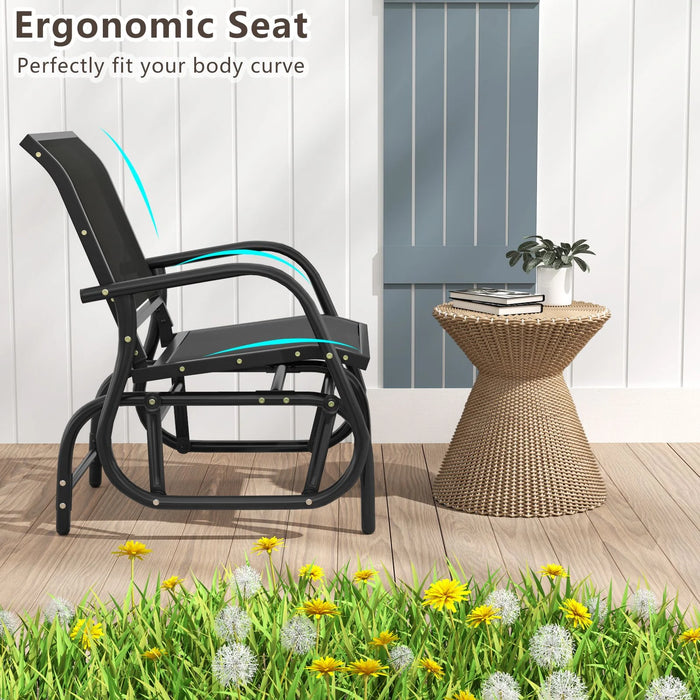 Glider Rocking Chair – Outdoor Swing Seat with Steel Frame & Breathable Fabric