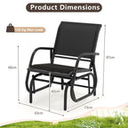 Glider Rocking Chair – Outdoor Swing Seat with Steel Frame & Breathable Fabric