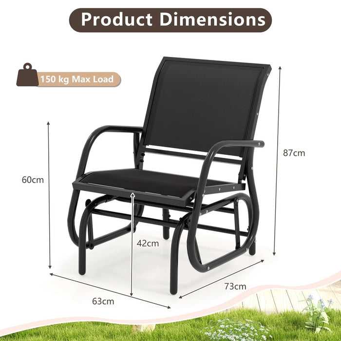 Glider Rocking Chair – Outdoor Swing Seat with Steel Frame & Breathable Fabric