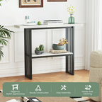 2-Tier Faux Marble Console Table for Entryway Living Room Bedroom