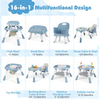 SEDOL 16-in-1 "Ultimate Explorer" High Chair & Activity Center — Convertible Sensory Station, Building Block Table, Booster Seat, and High Stool with 360° Rotating Seat – 6-36 Months